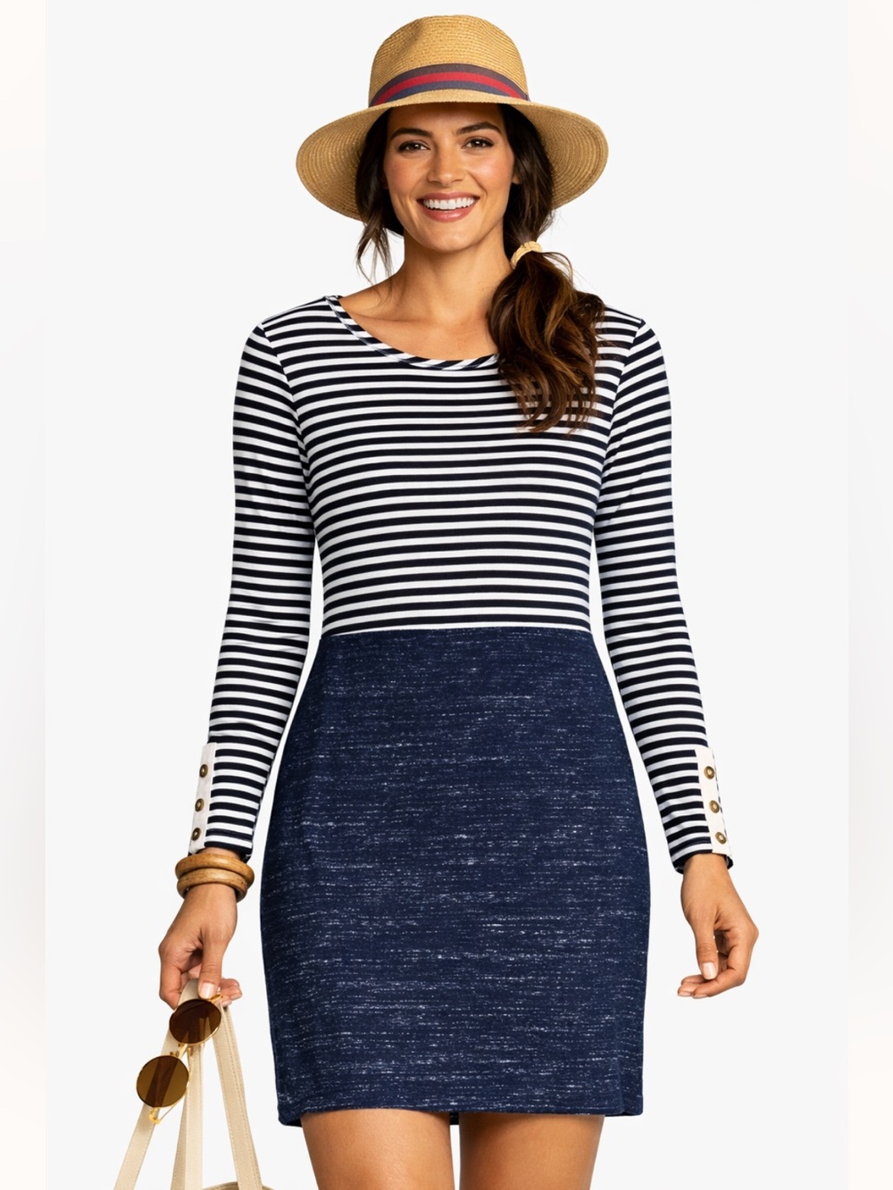 NWT Anthropologie Dolan Left Coast Faux Wrap Dress XS Blue Stripes Stretch
II